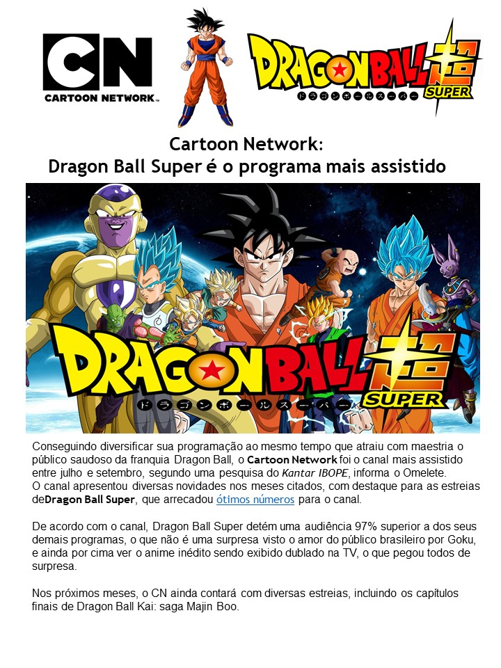 Dragon Ball Kai: Saga Majin Boo em setembro na Cartoon Network